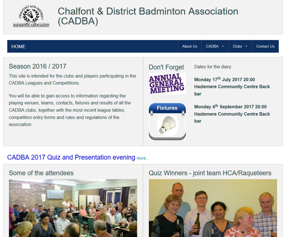 Chalfont & District Badminton Association home page image