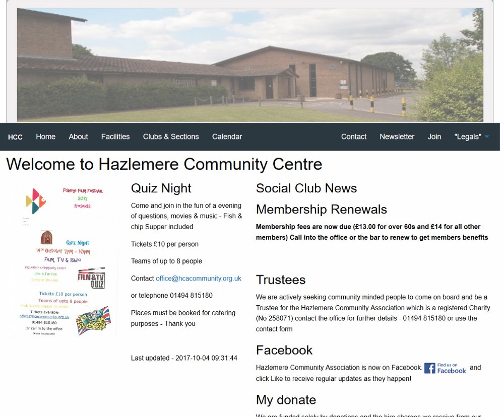 Hazlemere Community Association home page image