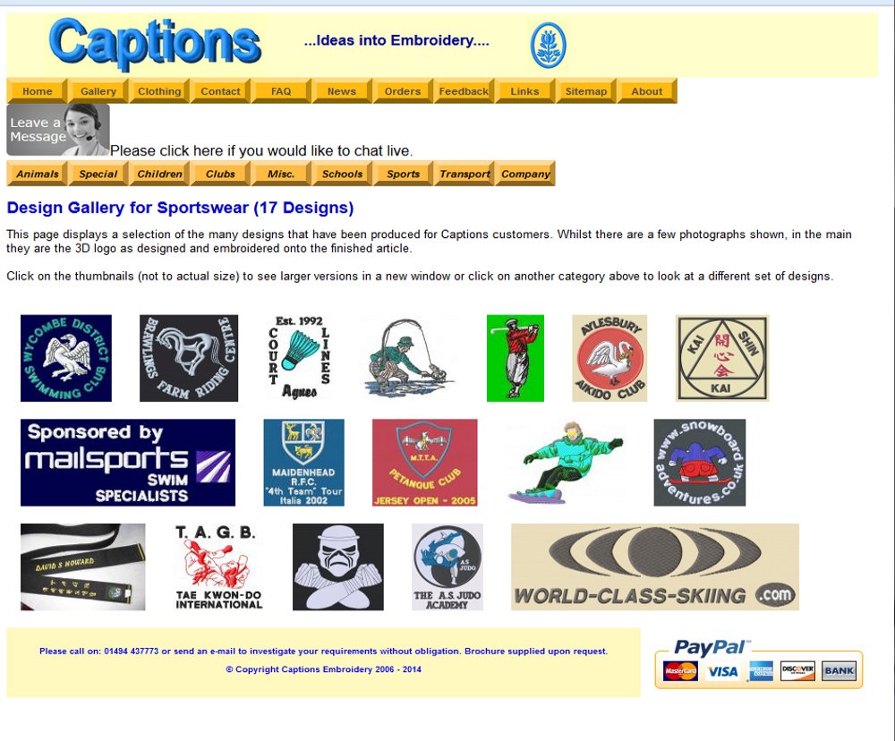 Captions Embroidery home page image